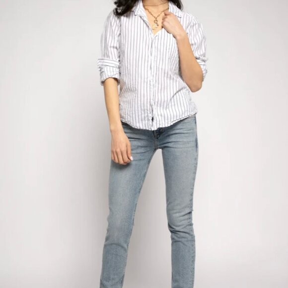 Frank & Eileen Barry Striped Tailored Button-Up Shirt Size XS - Picture 16 of 16